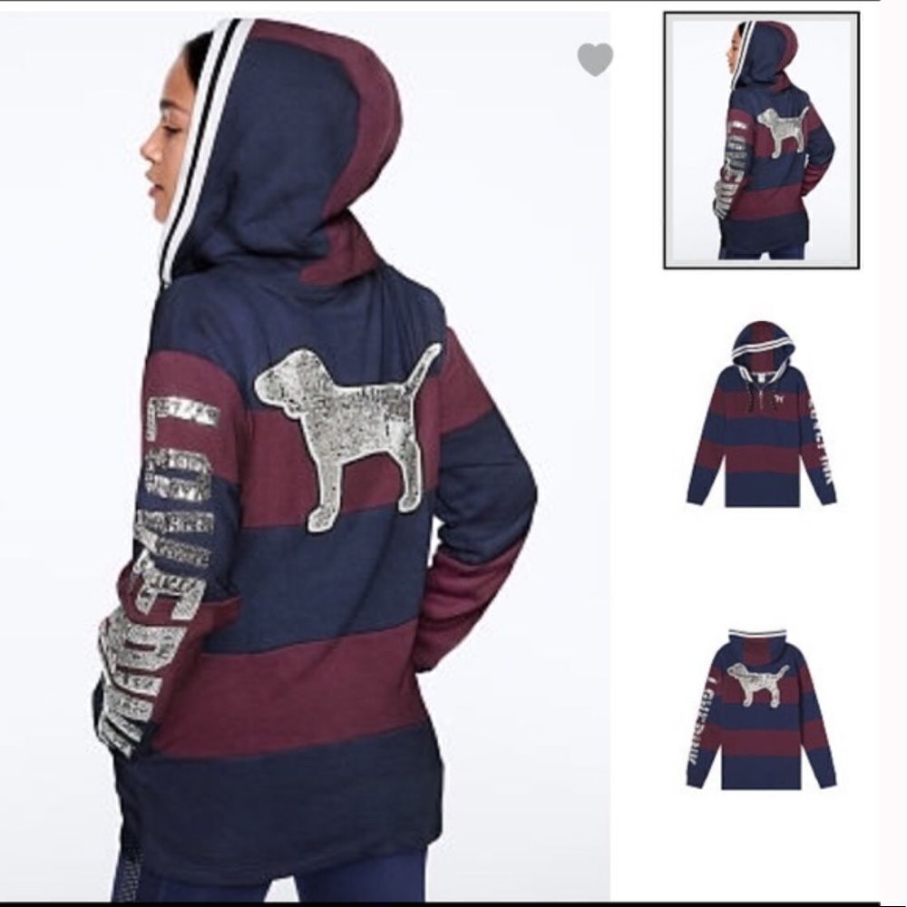 Victoria’s Secret Pink sequins campus tunic hoodie